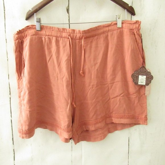 New Knox Rose Shorts XXL Pink Pull On High Waisted Rise Pockets - Picture 1 of 5